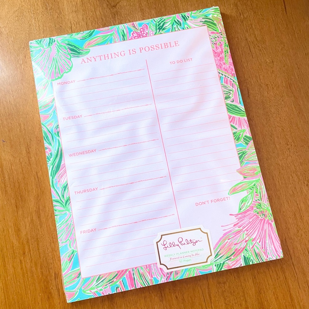 NWT Lilly Pulitzer Weekly Planner Notepad